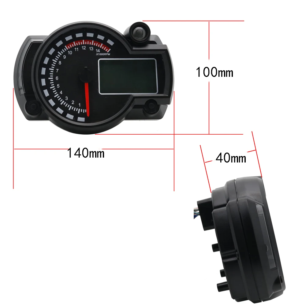 Motorcycle Digital speedometer LCD Gauge Speedometer Tachometer Odometer motorbike instrument 7 color display oil level meter | Автомобили
