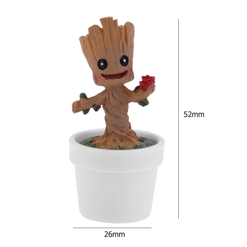 Height 52mm Groot Baby Flower Pot фигурки модель игрушки ручка горшок держатель растения горшок цветочный горшок Deocration для дома детский подарок - Цвет: Height 52mm