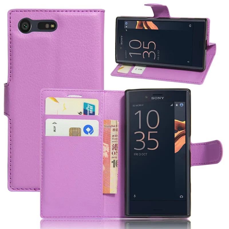 Чехол-Кошелек для Sony Xperia X Compact F5321 кожаный флип-чехол из ТПУ задняя крышка