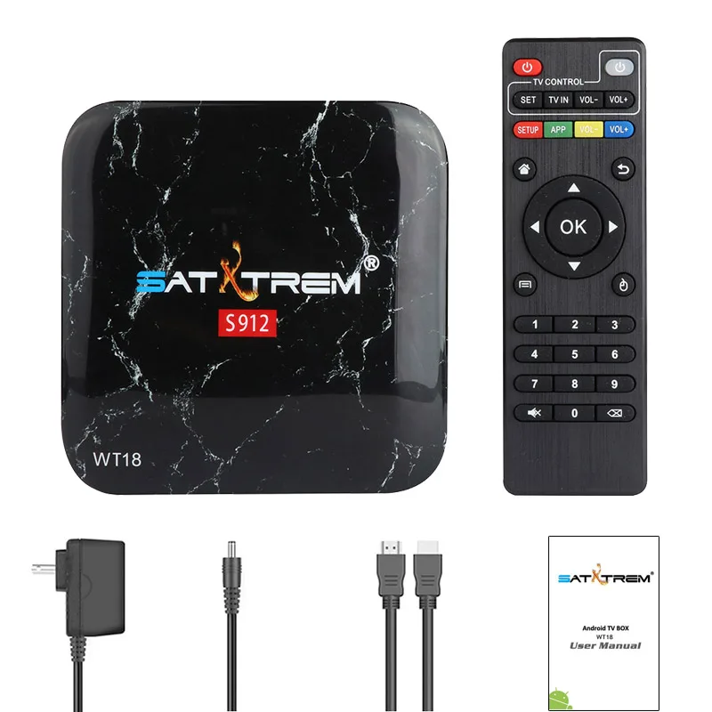only box SATXTREM WT18 Amlogic S912 Восьмиядерный Android 7,1 tv Box 3 ГБ DDR3 32 Гб 2,4 г/5 ГГц двойной wifi Поддержка Google Play Store телеприставка - Цвет: only box