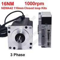 nema42 110mm 16nm 2300oz in 1000rpm 19mm hybird closed loop stepper 220v 3ph motor drive kit easy servo for cnc engraving router