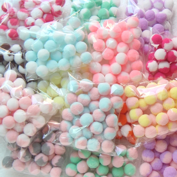 Градиент Цвет помпонами 15/20/25/30 мм Игла DIY рукоделие мини Pom с меховым помпоном для ручной работы аксессуары DIY рукоделия 20g