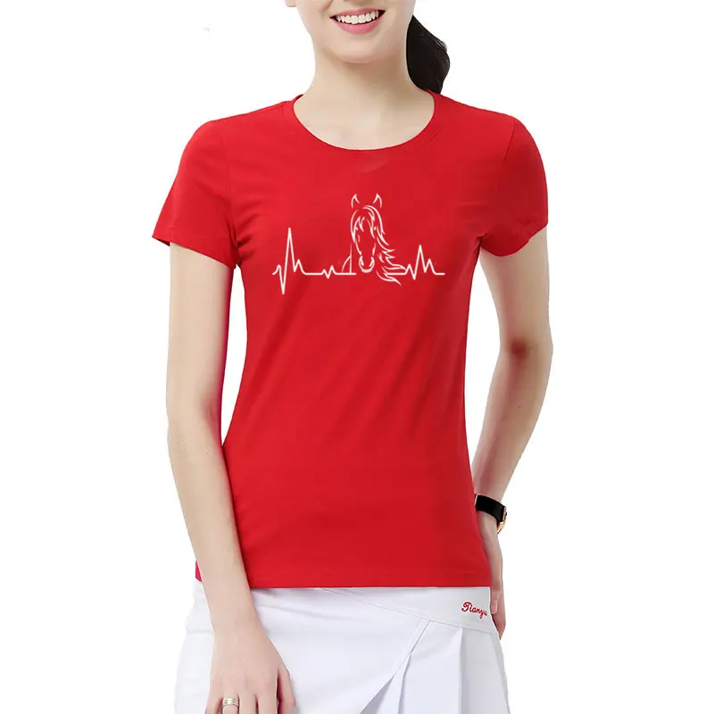 Новые модные женские футболки для девочек с изображением пульса лошади Летние
