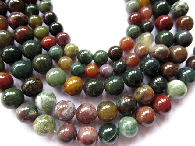 

high quality INDIAN agate gemstone round ball red green purple mixed jewelry spacer 4mm 6mm 8mm--10strands