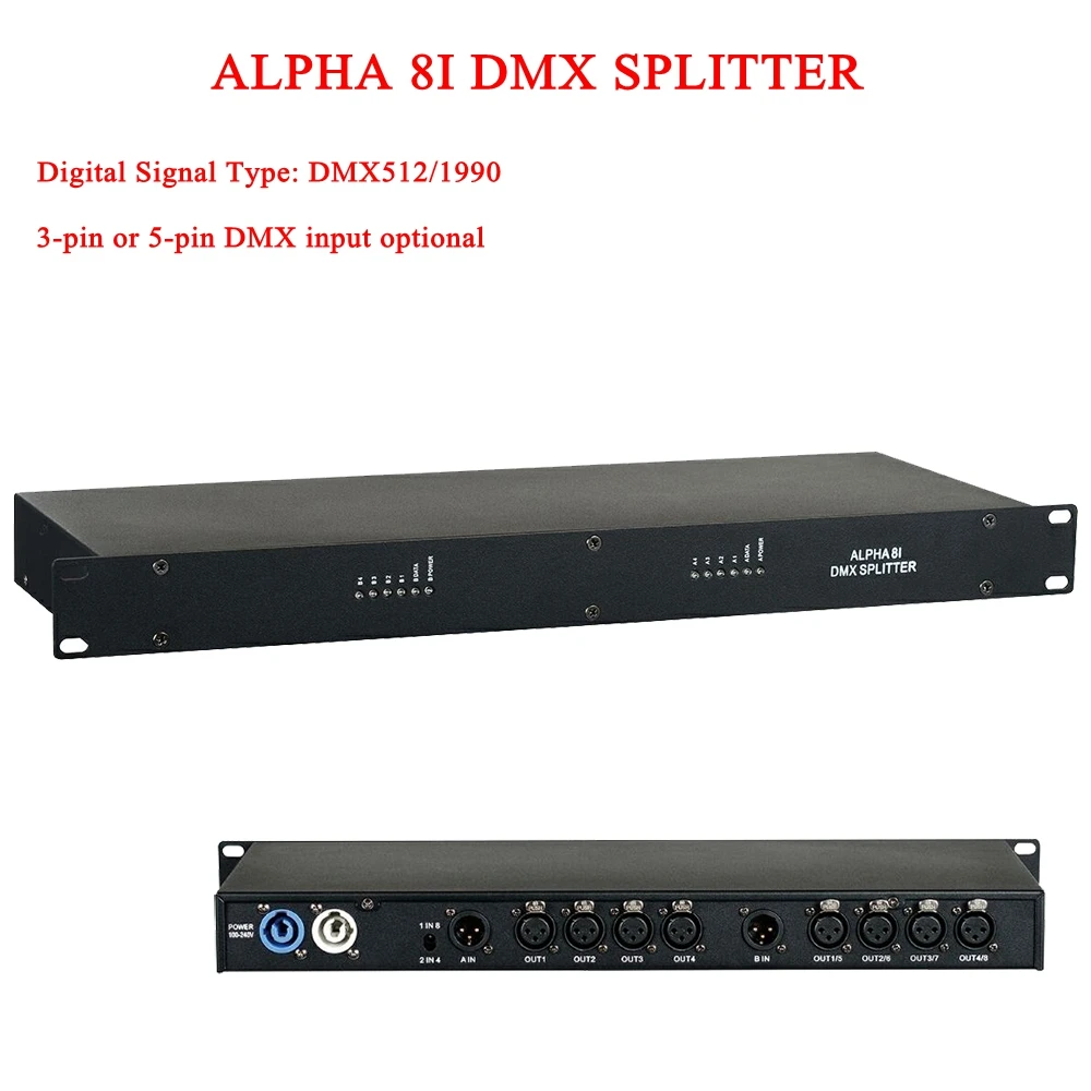 Горячая Распродажа новинка 2019 сплиттер ALPHA 8I DMX светильник сценический s