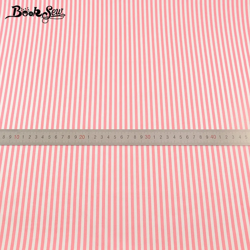 Booksew Новый 100% хлопок Twill Ткань розовые полоски дизайн домашний текстиль Материал