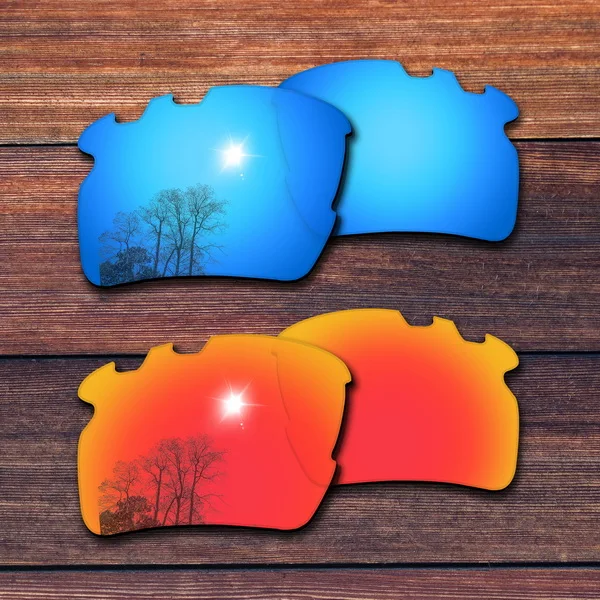 Blue and Fire Red OOWLIT поляризованные Сменные линзы для солнцезащитных очков типа оправа-oxley Flak 2,0 XL с вентиляцией OO9188 - Цвет линз: Blue and Fire Red