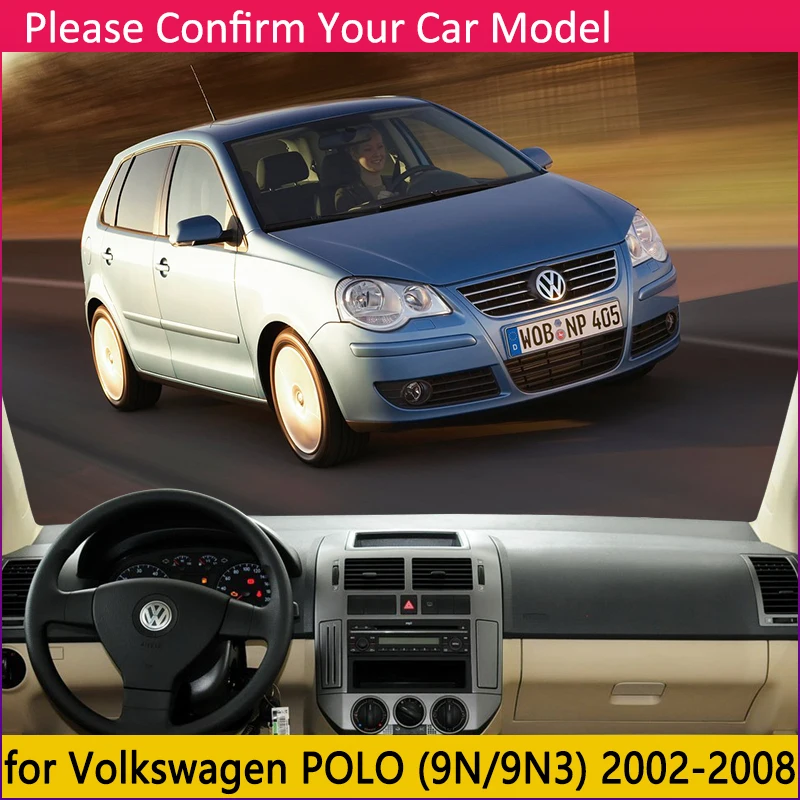Для Volkswagen VW POLO MK4 2002 ~ 2008 9N 9N3 Противоскользящий коврик для приборной панели защита