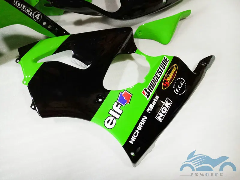 Набор обтекателей для мотоциклов ZX 6R ZX636 98 99 Зеленый и черный | Автомобили