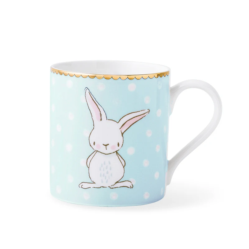 Кофейная кружка керамическая чайная чашка с ручкой рисунком кролика европейский