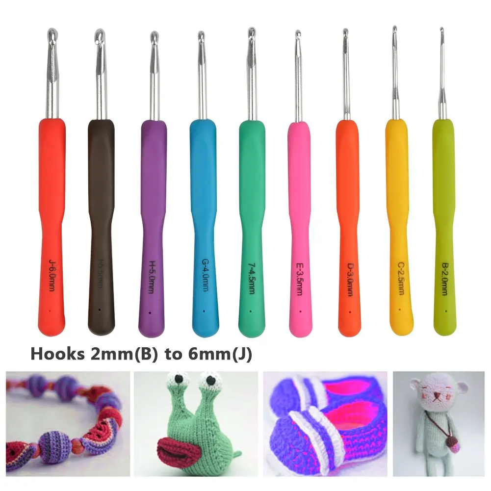 72 шт. эргономичные мягкие крючки для вязания 2 6 мм алюминиевые спицы 0 1 9 чехол на