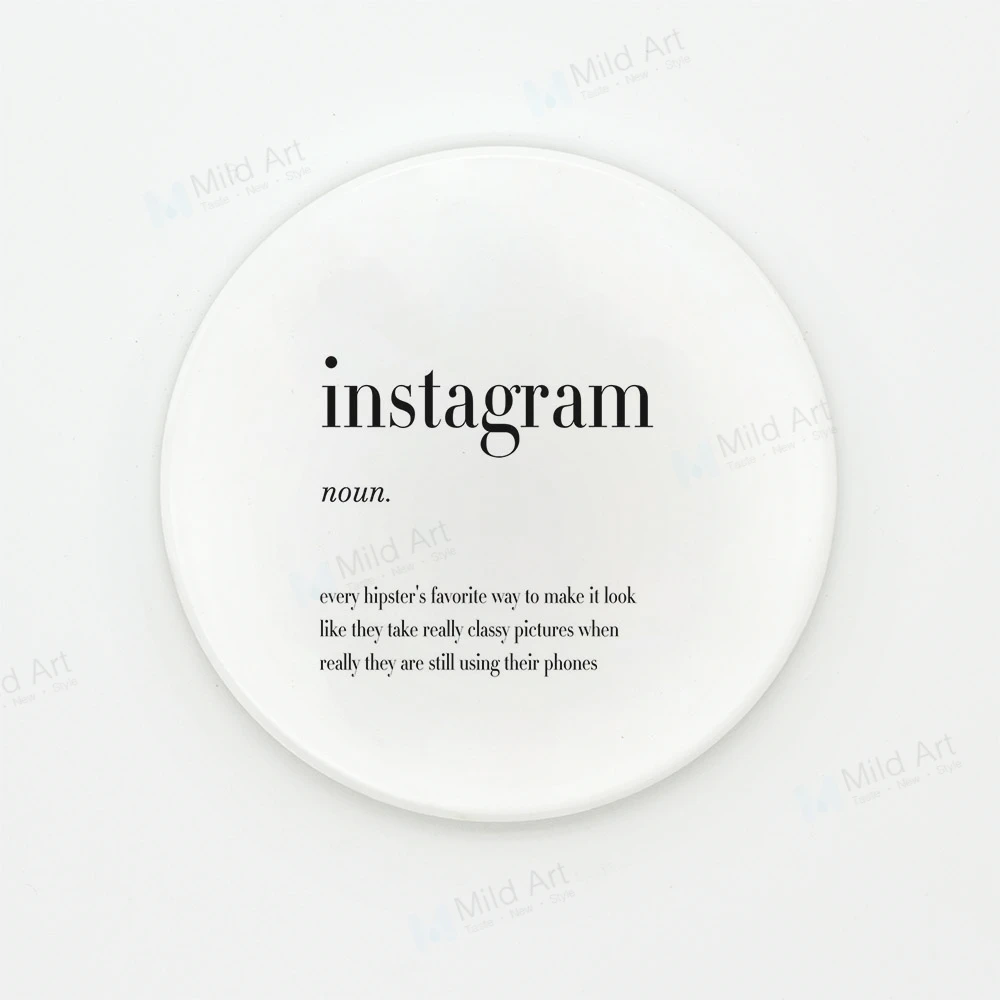 instagram Nordic Черный и белый Юмор PHD цитаты Смешные Математика Керамика подставки под чашку творческие Валентина Подарочные Кухня аксессуары Pad напитков - Цвет: instagram