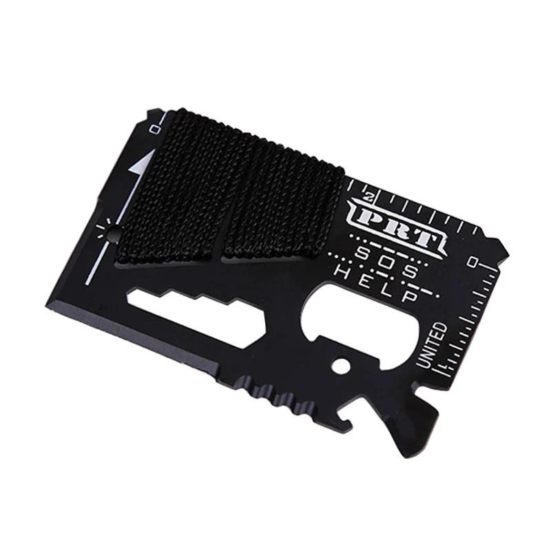 

EDC Multi Tool Metal Stainless Card Knife Pocket Survival Gear 14 in 1 Survival Knife Multi Function Multi Camping Tool With Tie