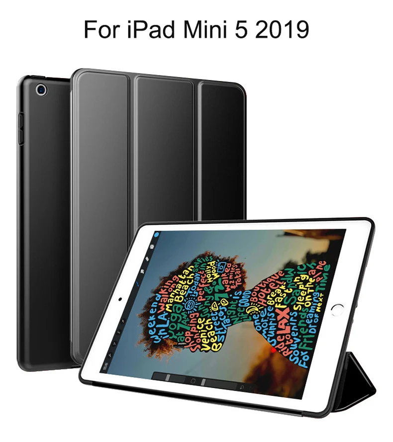 Чехол для iPad Mini 4 3 2 1 чехол ПУ; кожа; Силикон Мягкая задняя трехстворчатая подставка для сна смарт-чехол для iPad Mini 5 чехол Funda