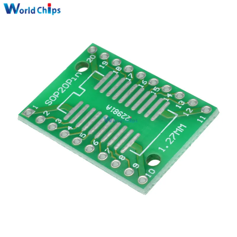 10 шт. SOP20 SSOP20 TSSOP20 To DIP20 шаг 0 65/1 27 мм IC АДАПТЕР печатная плата|pitch adapter| |