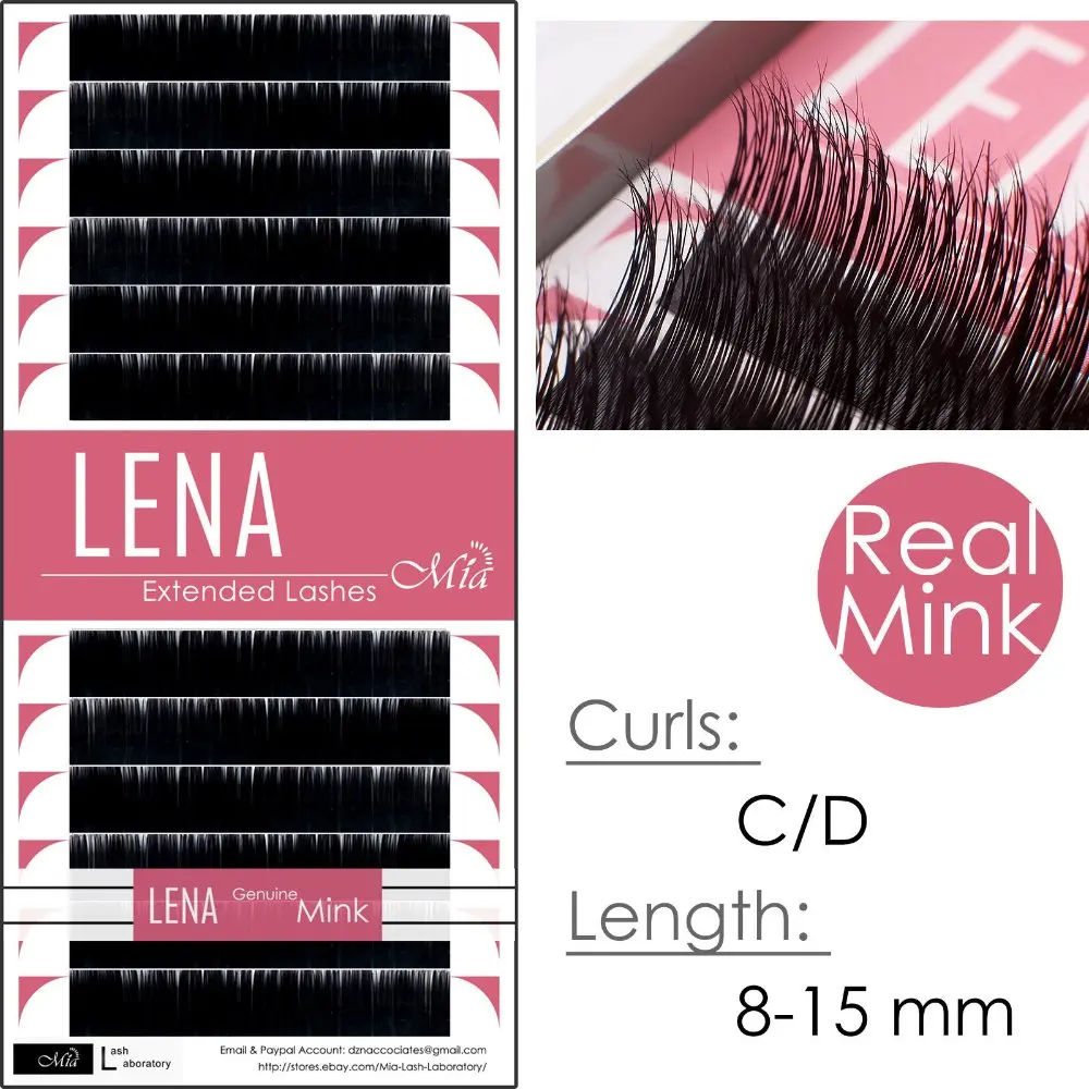 Натуральные норковые накладные ресницы LENA [0 10 ~ 0 12 C/D]|individual eyelash extension|eyelash