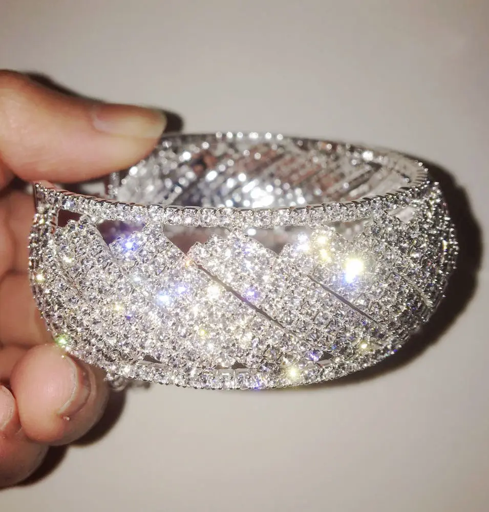 Прозрачный Кристалл Стразы вечерняя ручная цепочка раб браслет кольцо обмотка