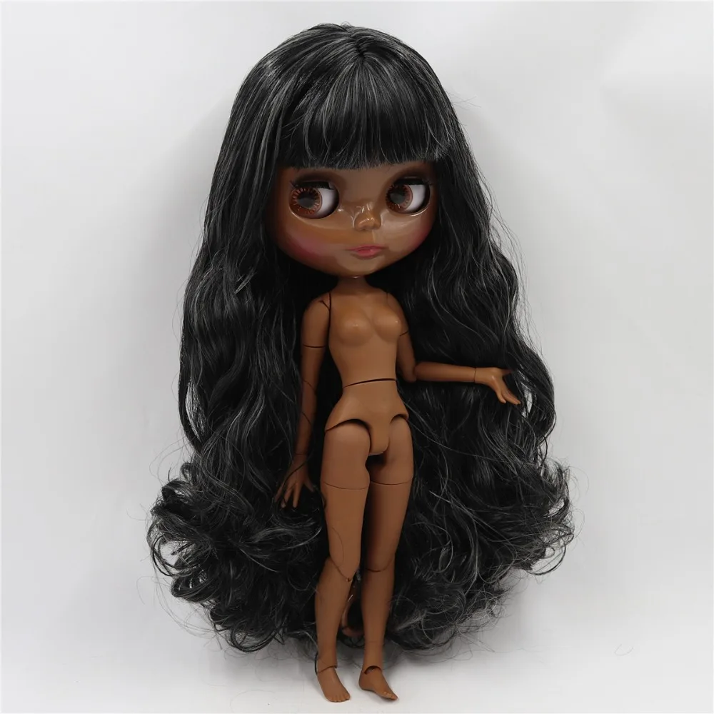 Ледяная 1/6 bjd фабрика blyth кукла с гибкими суставами бледный блонд смешанный белый волос BL136/340 30 см, супер черная кожа или загара кожи