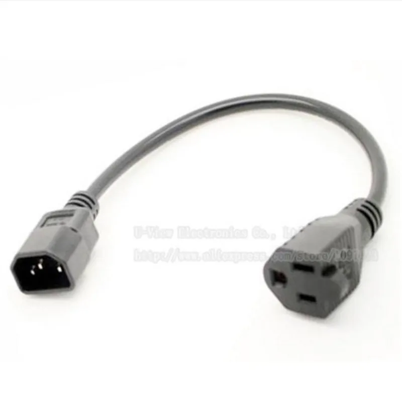IEC320 C14 штекер для Nema 5-15R Женский удлинитель питания шнур C14 для US 5-15R адаптер PDU UPS кабель Шнур 0,3 м/1 фут CE