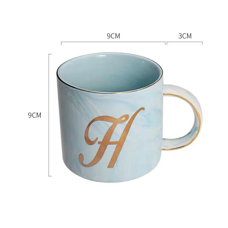 blue mug Подарок на день рождения для подруги на День святого Валентина подружки невесты на заказ 1 буква на кружке Подарочная коробка сумка подарки на свадьбу - Цвет: blue mug