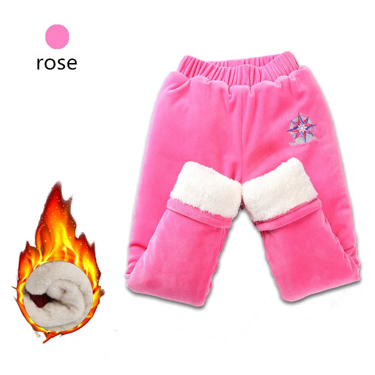 Детские штаны зимние Утепленные вельветовые брюки модные леггинсы теплые для