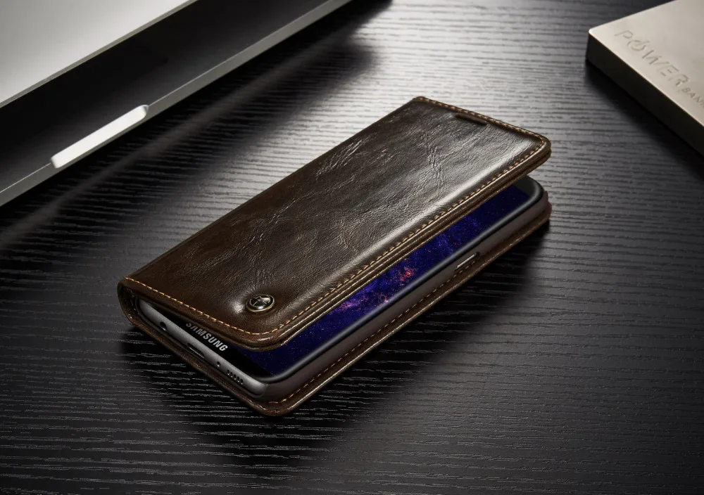 Высококачественный кожаный чехол для samsung Galaxy S9, S8, S7, S6 Edge Plus, чехол-книжка с бумажником, защитный чехол для телефона, чехол с масляным воском