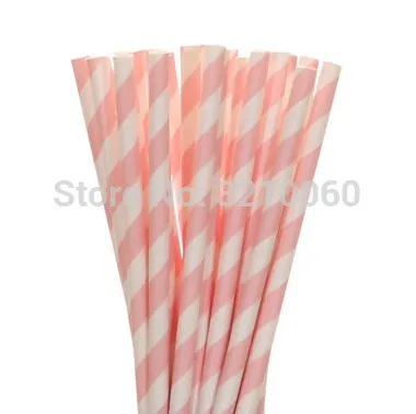 Pink Stripe 25 шт./лот, золотые, розовые бумажные соломинки для детей, для дня рождения, свадьбы, декоративные вечерние флажки для кексов - Цвет: Pink Stripe