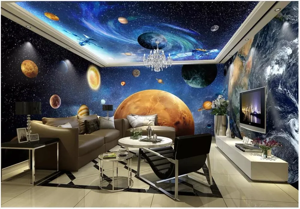 3d обои на заказ фотообои Вселенная Галактика земля planetstarry небо полный дом