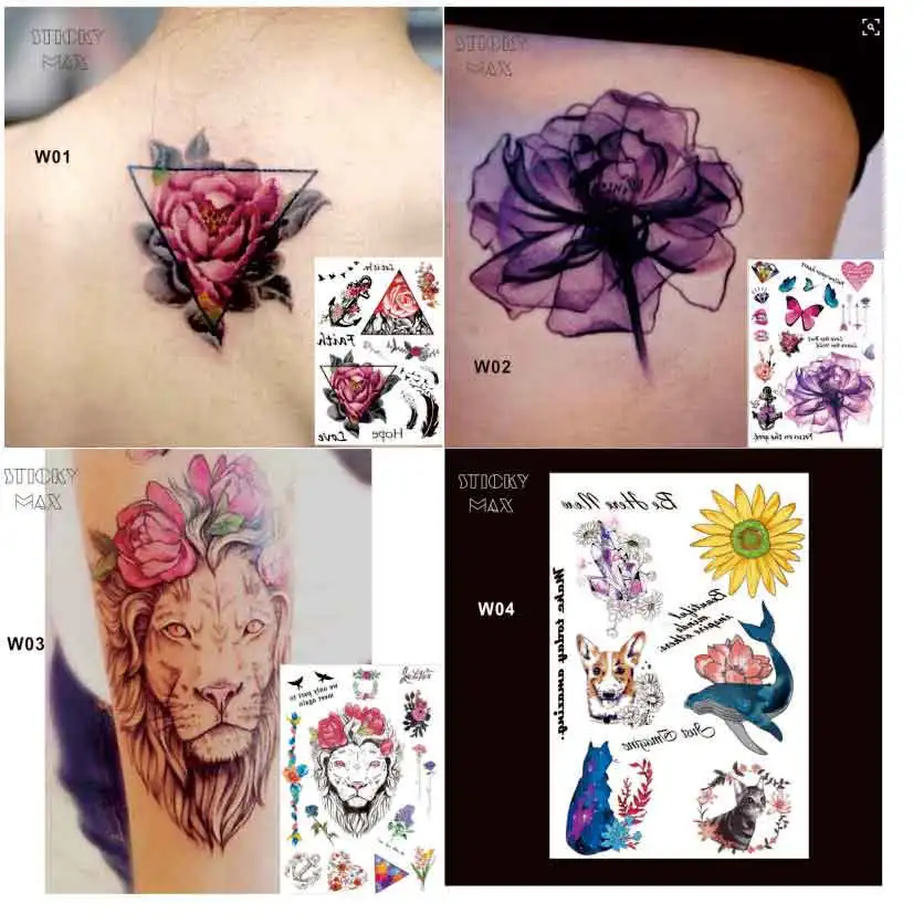 18 шт. на ваш выбор 2017 новейшая Акварельная Геометрическая Флора временная