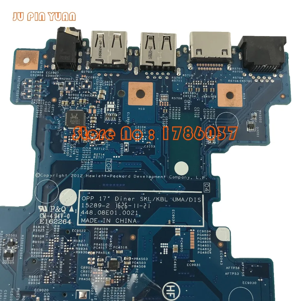 Ju pin yuan 859033-601 859033-501 448.08E01.0021 для hp notebook 17-X series Материнская плата с i5-7200U ЦП полностью протестирована