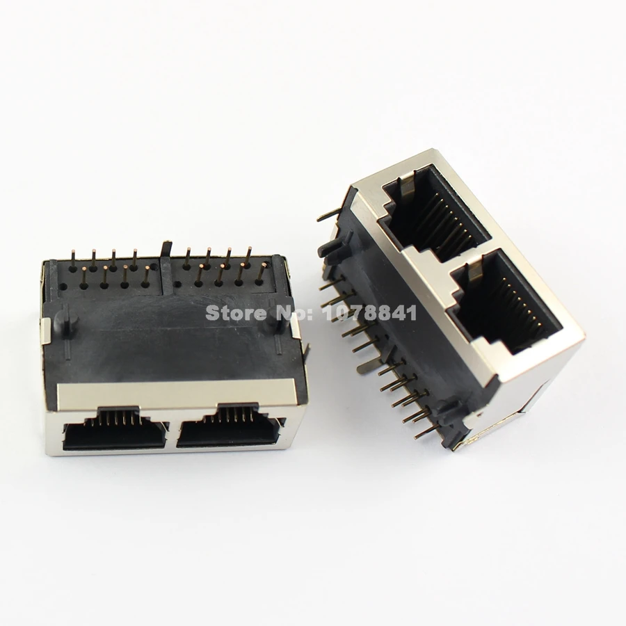 5 шт. Модульный сетевой разъем Dual Порты и разъёмы 2 s 8P8C PCB Jack Защищенный|pcb connector|pcb