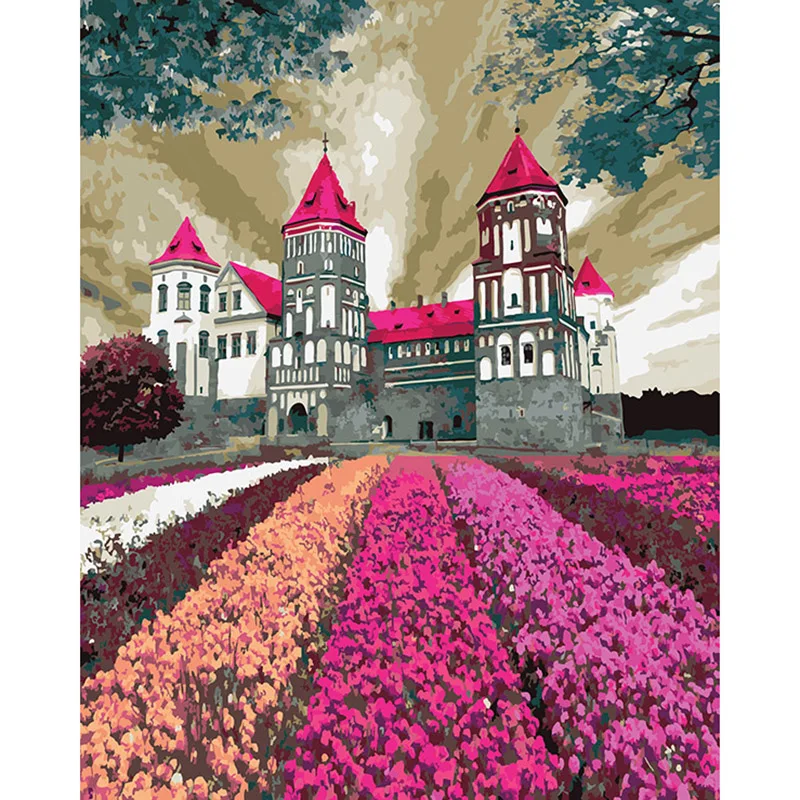 Картина по номерам на холсте с изображением замка лаванды DY477|art pictures|painting by