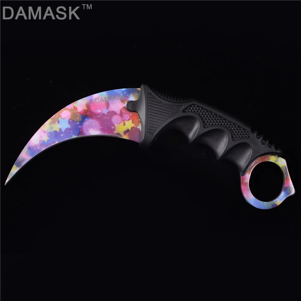 DAMASK CS GO Counter Strike Karambit нож с фиксированным лезвием для самообороны Кемпинг Охота