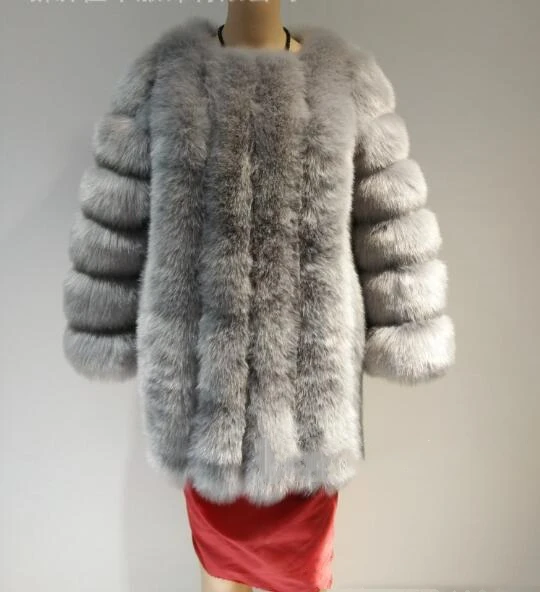 Lisa Colly S-4XL женская зимняя Роскошная куртка с длинными рукавами из искусственного лисьего меха тонкая Длинная искусственная Меховая куртка верхняя одежда женская меховая куртка