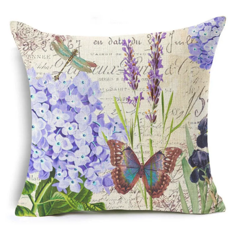 Красочные бабочки чехлы для подушек подсолнух цветок хлопок белье наволочки