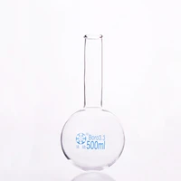 boiling flask round bottom long narrow neckcapacity 500mlthe o d of the neck is about 33mmlong neck flask with normal mouth