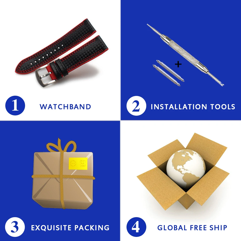 

Carbon Fiber Silicone Watch Band 18mm 20mm 22mm 24mm WatchStrap Watchband for Omega Rubber Bracelet Accessory Waterproof Belt