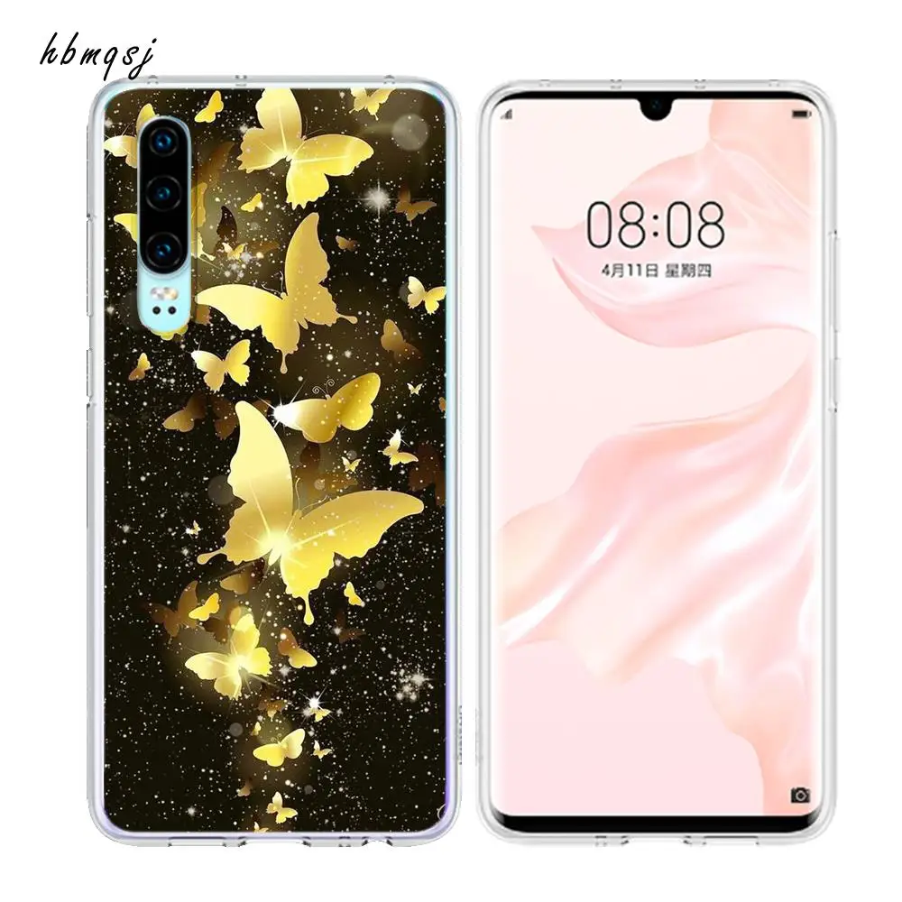 Милый чехол для huawei p20 pro силиконовый мягкий с рисунком бабочки забавный кот