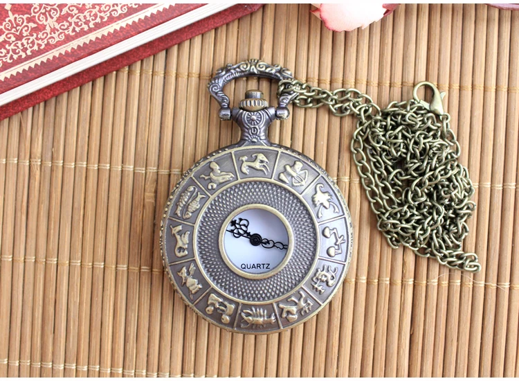 2017 Antique Copper Steampunk Vintage Hollow Bronze Gear Quartz Pocket Watch Necklace Pendant Clock Chain Men's Women | Наручные часы