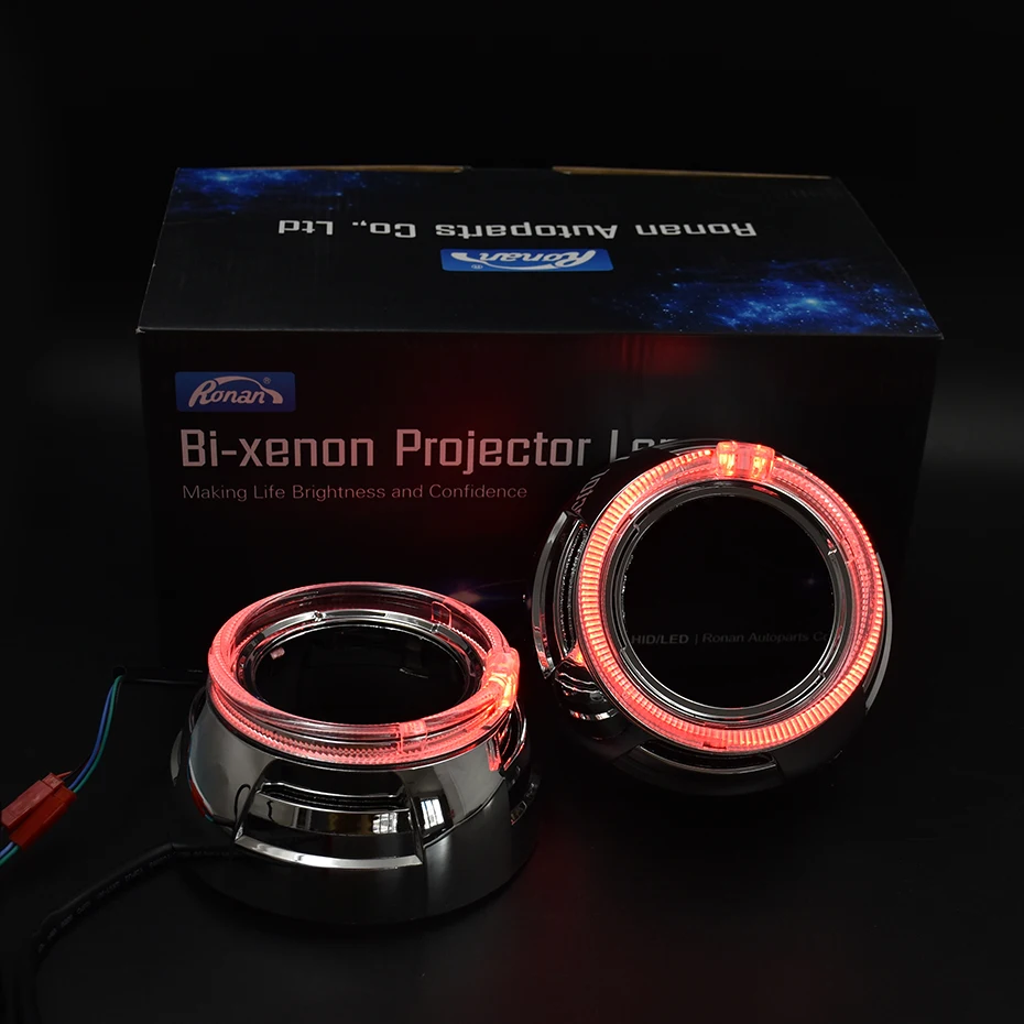 Ronan 3,0 светодиодный ангельские глазки маска кожух белый RGB для Cayenne Q5 Hella линзы проектора bi xenon автомобильные фары маска автомобильный чехол