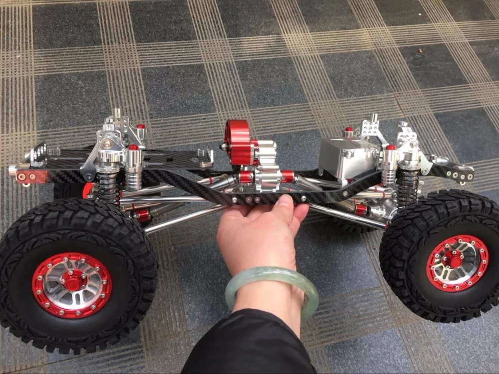 CNC 1/10 Scale Rock Crawler Truck Aluminum Axial SCX10 Chassis Carbon Frame Wheelbase 313mm | Игрушки и хобби