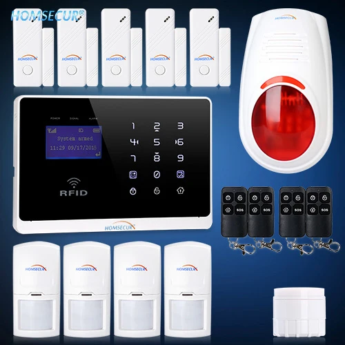 

HOMSECUR LCD Беспроводная GSM автоматическая система охранной сигнализации для дома и офиса + Приложение