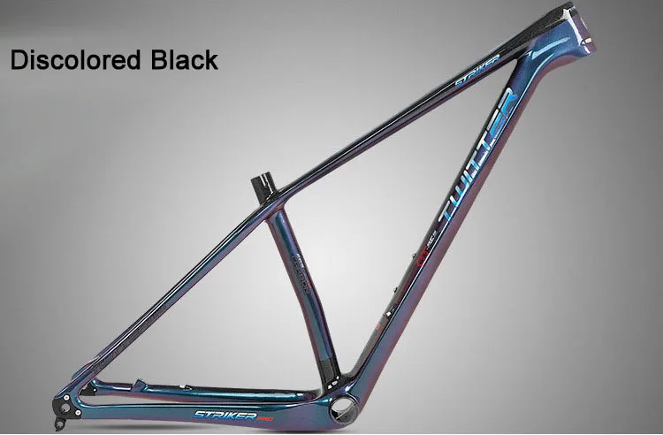 Black 29 Twitter Strikerpro Discolored Thru-axle Mtb Carbon Frame Gravel Bike Carbon Mtb Frame 29er 27.5er Mountain Bicycle Frames - Цвет: Black 29