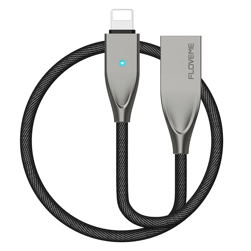 FLOVEME кабель для быстрой зарядки usb для iPhone X 8 7 6 S 6 Plus 5s 5 SE плетеная нейлоновая веревка кабель для iPad Air для iPad mini 1 3 4 5 6 - Цвет: Black
