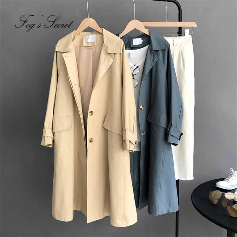 Зима Осень 2018 для женщин Тренч и ветровка пальто повседневное сплошного цвета с