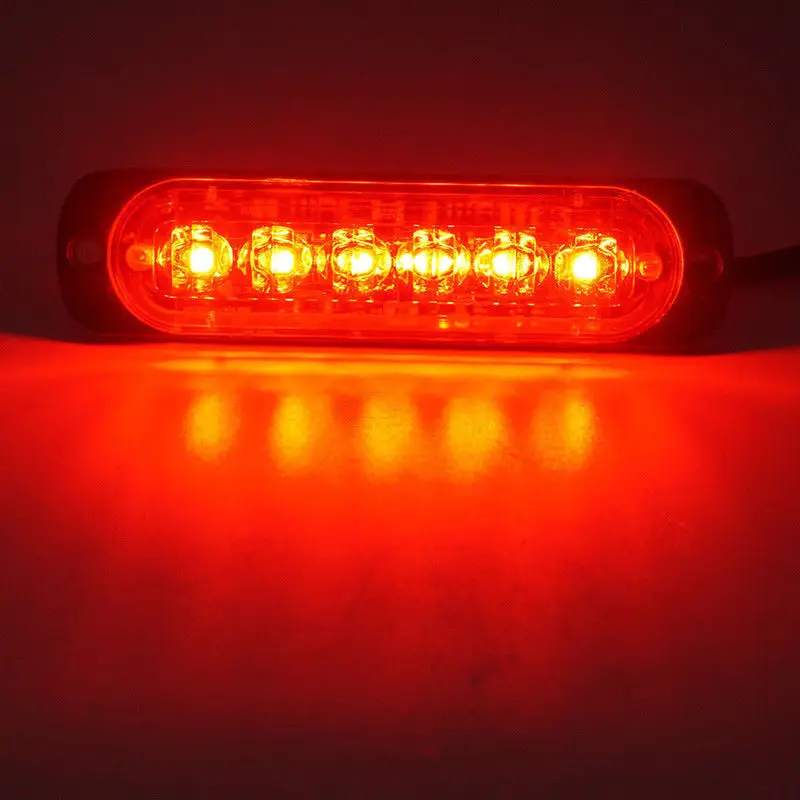 DC12-24V 18 Вт 6 светодиодный Янтарный/красный/белый автомобиль Грузовик Мотоцикл аварийный Маяк Предупреждение об опасности вспышка стробоскоп днище Поворотный Светильник
