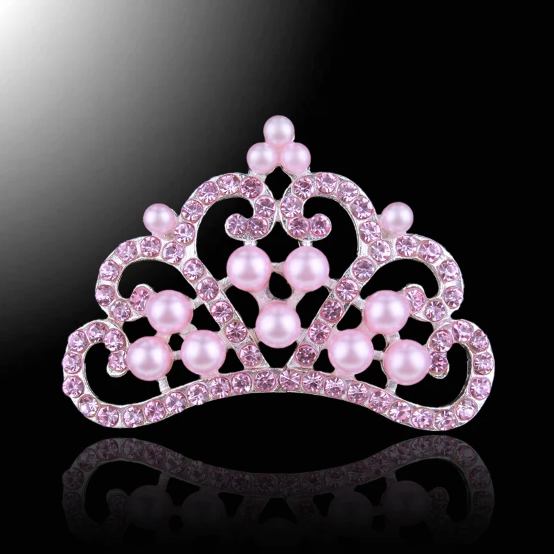 5 шт. розовый жемчуг пришивной Crown Металл горный хрусталь кнопки сплава свадебный