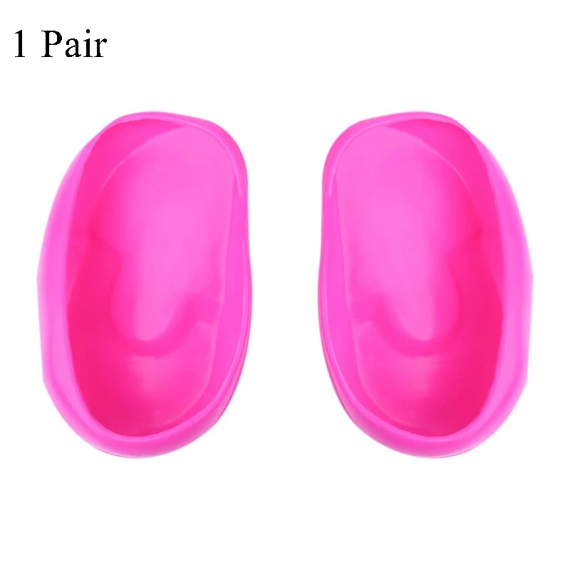1 pairs Pink 10 пар Черный Пластиковый Чехол для ушей салон парикмахерские окрашивание волос краска для купания беруши протектор водонипроницаемые наушники - Цвет: 1 pairs Pink