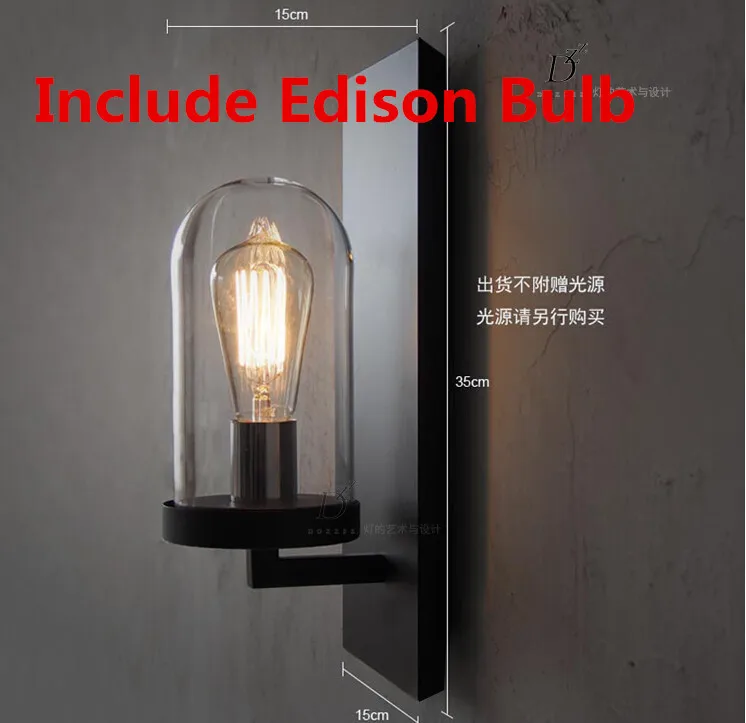 Креативная американская промышленная настенная лампа Эдисона винтажное бра