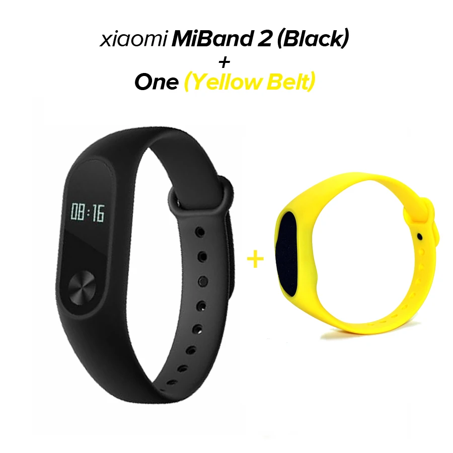 Xiaomi mi Band 2 mi band 2 фитнес-трекер монитор сердечного ритма OLED дисплей тачпад Bluetooth 4,0 для Android IOS - Цвет: -add 1yellow
